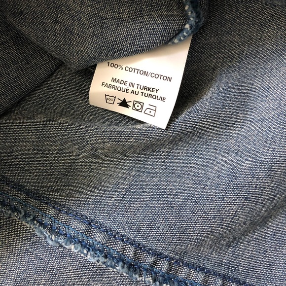 Indigo blue denim stonewashed Password shirt- jacket full lenght zipper stretch - Picture 10 of 11